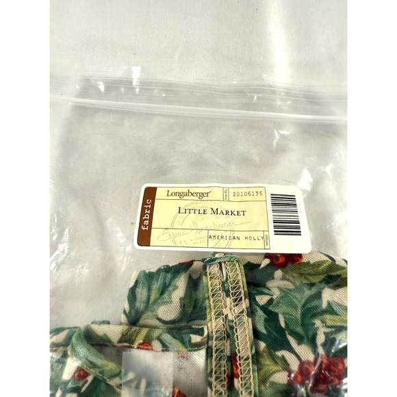 Longaberger Little Market Basket American Holly Fabric Liner 20106135 - Picture 2 of 3